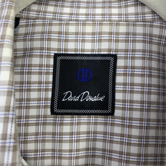 David Donahue Sz 15.5-32 Cotton Small Check Button Down Casual Dress Shirt - Picture 4 of 8
